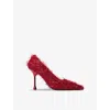 Jimmy Choo Ixia 80 Tinsel Pumps In Ruby Red
