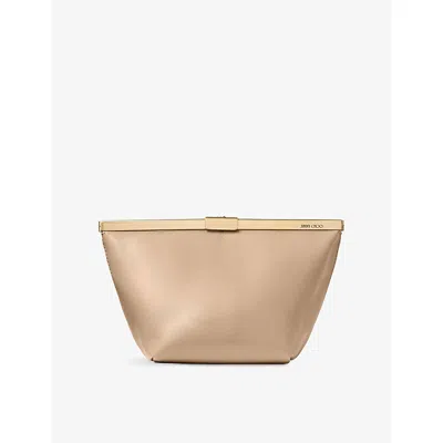 Jimmy Choo Womens Sambuco/gold Ganache Leather Clutch Bag