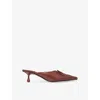 Jimmy Choo Scarlett 50 Leather Snake-print Mules In Brown