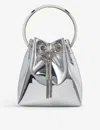 Jimmy Choo Bon Bon Mini Silver-tone Handbag With Metal Bracelet Handle In Mirror Fabbric Woman In Silver