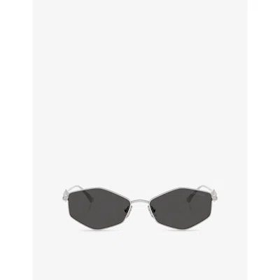 Jimmy Choo Womens Silver Jc4017 Oval-frame Metal Sunglasses