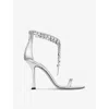 Jimmy Choo 'verity' Metallic Sandals With High Stiletto Heel In Silver