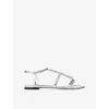 Jimmy Choo Gwyn Metallic Leather Flat Sandals In Multi