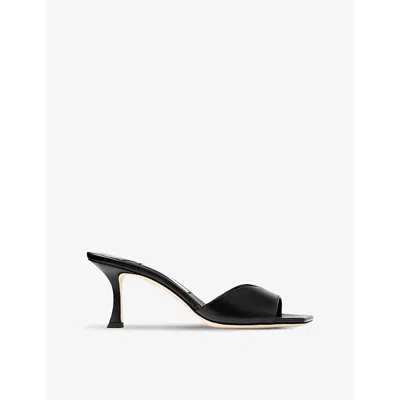 JIMMY CHOO WOMENS SKYE 70 SINGLE-STRAP LEATHER HEELED MULES BLACK EUR 38/5 UK