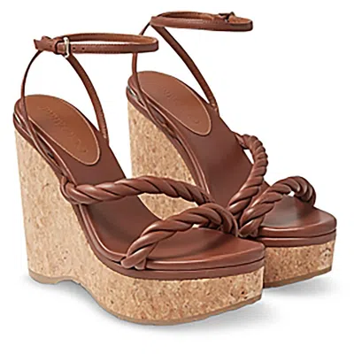 Jimmy Choo Womens Solid Man Made Wedge Heels In Brown