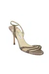 Jimmy Choo Crystal-embellished Cross Strap Sandals In Silver Gunmetal Leather In Brown