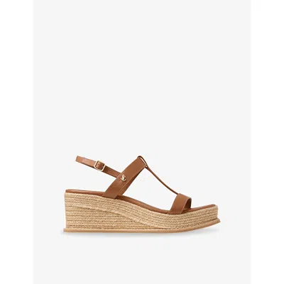 Jimmy Choo Womens Tan Theia 60 Leather Wedge Heeled Sandals Eur 39.5 / 6.5 Uk