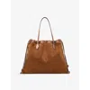 Jimmy Choo Womens Tan/light Gold Drawstring Large Suede Tote Bag In Multi
