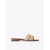 Jimmy Choo Chara 70 Crochet Raffia Sandals