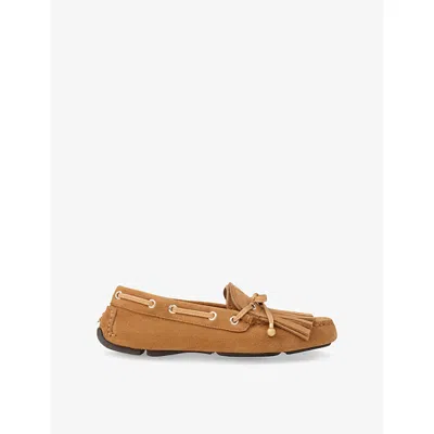 Jimmy Choo Womens  Manon F Reverse Suede Loafers