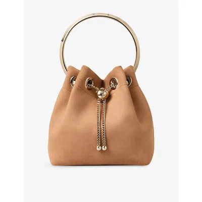 Jimmy Choo Bon Bon Mini Bucket Bag In Brown