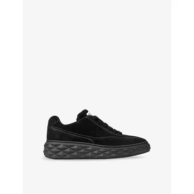 Jimmy Choo Womens V Black Diamond Maxi Suede Low-top Trainers