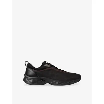 Jimmy Choo Womens V Black Mix Diamond Run Knit Jacquard Woven Trainers