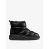 Jimmy Choo Xan Shearling-lined Quilted Logo-embossed Leather Boots In V Black Mix