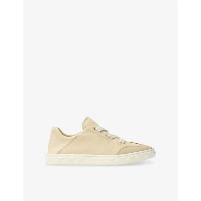 Jimmy Choo Womens V Buttermilk Mix Diamond Light Flex Leather Low-top Trainers Eur 41 / 8 Uk