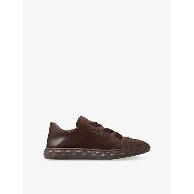 Jimmy Choo Womens V Chocolate Diamond Light Flex Suede Trainers Eur 38.5 / 5.5 Uk