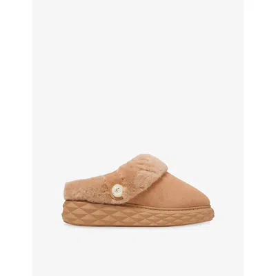 Jimmy Choo Womens  Diamond Maxi Shearling Mules