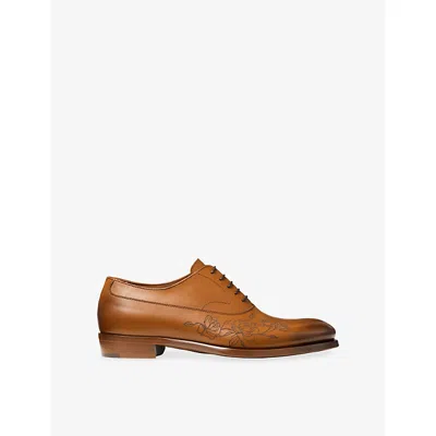 Jimmy Choo Womens Vine Lace-up Vintage Leather Shoes Tan Eur 42 / 8 Uk