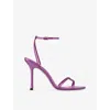 Jimmy Choo Womens 1998 Leo 100 Satin Heeled Sandals Violet Orchid Eur 40 / 7 Uk In Purple