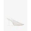 Jimmy Choo Womens Isa 95 Slingback Crystal-embellished Mesh Courts White/crystal Eur 37 / 4 Uk In White