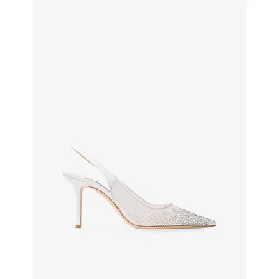 Jimmy Choo Womens  Love Slingback 85 Mesh Pumps In White