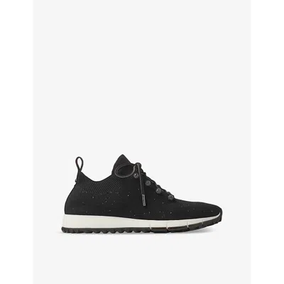 JIMMY CHOO WOMENS VELES FAUX SEQUIN-EMBELLISHED LOW-TOP KNITTED TRAINERS X BLACK EUR 39 / 6 UK