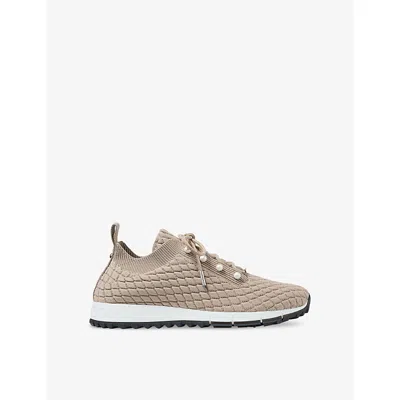Jimmy Choo Womens X Stone Veles Diamond-texture Knitted Low-top Trainers Eur 40 / 7 Uk