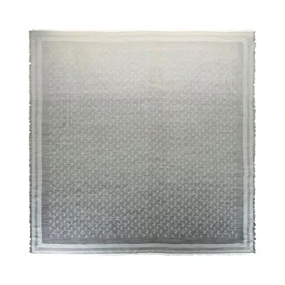 Pre-owned Jimmy Choo Wool Blend Scarf 'black' | Grey | Women's Size Onesize