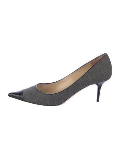 Pre-owned Jimmy Choo Wool Colorblock Pattern Pumps In Gray