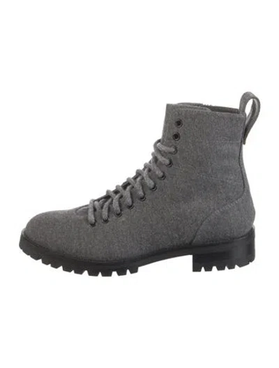 Pre-owned Jimmy Choo Wool Combat Boots In Gray