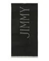 Jimmy Choo Wool Logo Scarf In Black