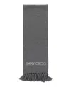 Jimmy Choo Wool Logo Scarf In Black