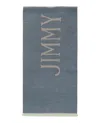 Jimmy Choo Wool Logo Scarf In Blue