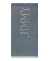 Jimmy Choo Wool Logo Scarf In Blue