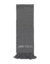 Jimmy Choo Wool Logo Scarf In Grey