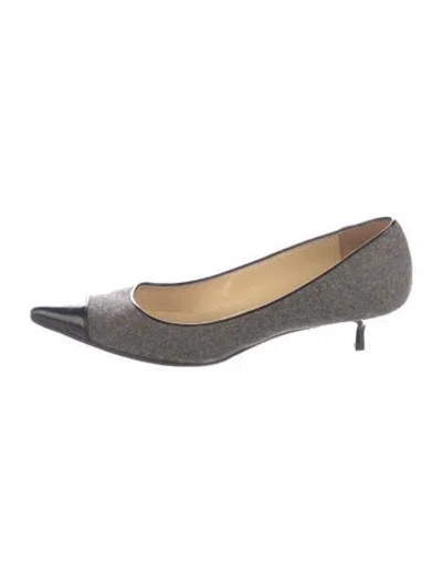 Pre-owned Jimmy Choo Wool Tweed Pattern Pumps In Gray
