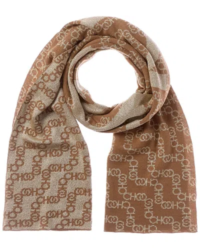 Jimmy Choo Wool-blend Scarf In Brown