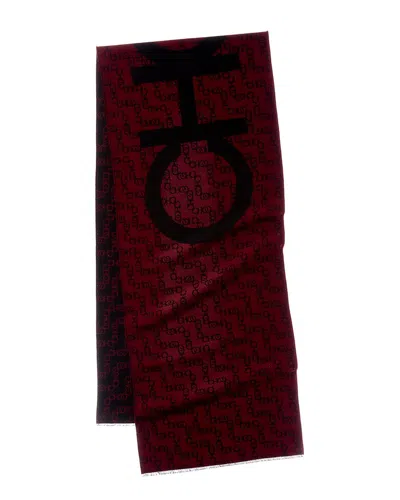 Jimmy Choo Wool-blend Scarf In Burgundy
