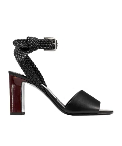 Jimmy Choo Woven High-heeled Sandals In Black