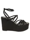 Jimmy Choo Sophisticated Woven Design Pumps With Adjustable Ankle Strap In Black