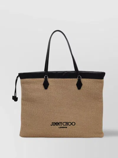 Jimmy Choo Woven Texture Tote Bag With Dual Handles