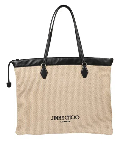 Jimmy Choo Woven Tote Bag In Neutral