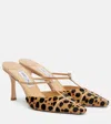 Jimmy Choo Gloria 85 Leopard-print Calf Hair Mules In Animal Print