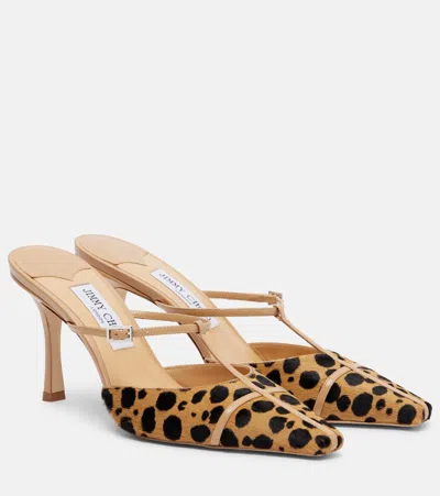JIMMY CHOO X CONNER IVES GLORIA 85 CALF HAIR MULES