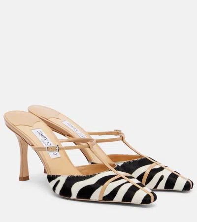 JIMMY CHOO X CONNER IVES GLORIA 85 CALF HAIR MULES