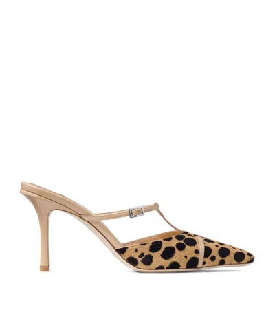 JIMMY CHOO X CONNER IVES GLORIA LEOPARD MULES 85