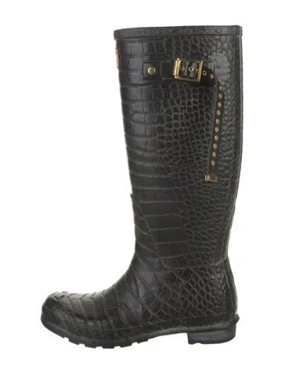 Pre-owned Jimmy Choo X Hunter Rubber Rain Boots In Black