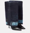 Jimmy Choo X Jean Paul Gaultier 90mm Cuff Over-the-knee Boots In Blue