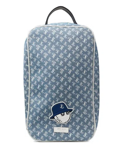 Jimmy Choo X Malbon Monogram Shoe Bag In Blue