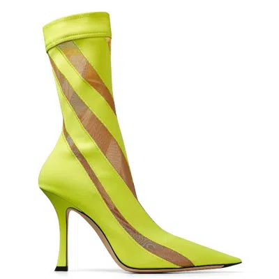 Jimmy Choo X Mugler 100 Spiral Sock Ankle Boots In Yellow